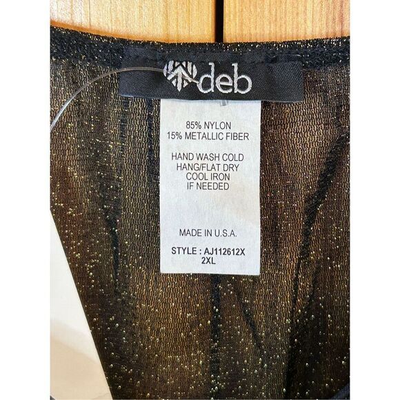 Deb black gold metallic Cami size 2X NWT (0812) - Picture 3 of 4